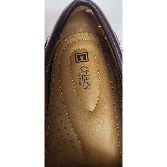 Chaps Men's Brown Leather Loafers tassels Dress Shoes size 12M - Picture 10 of 12